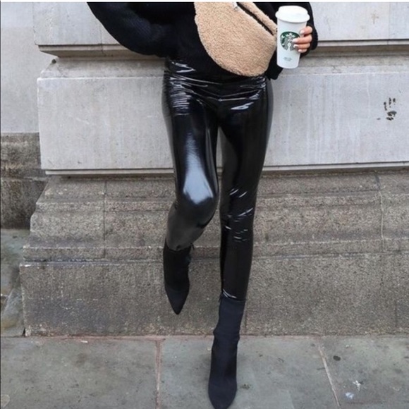 Zara Pants - 31. Zara faux vinyl high rise leggings pants Size Medium